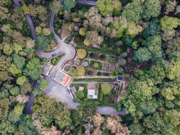 Vista Aérea Jardim Interior Castelo Palácio Pena Sintra Topo Uma — Fotografia de Stock