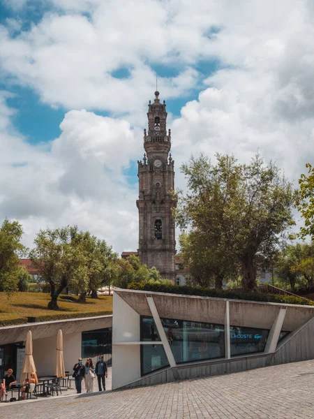 Porto Portugal Jul 2021 Tiro Vertical Torre Dos Clerigos Porto — Fotografia de Stock