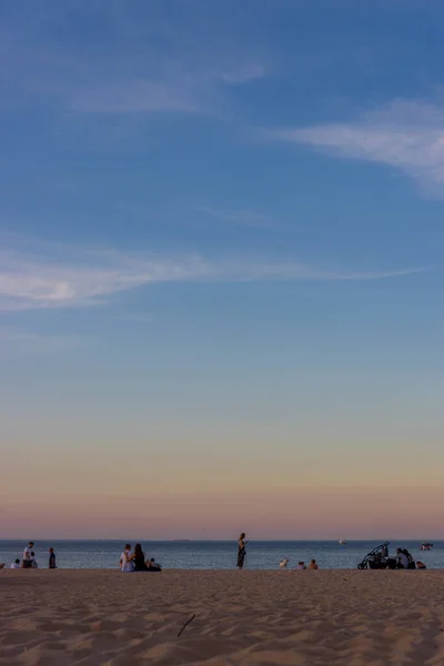 Sopot Pologne Juin 2021 Vue Verticale Une Mer Une Plage — Photo