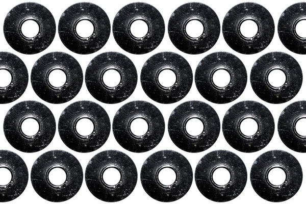 Vzor Starých Kovových Disků Bílém Pozadí — Stock fotografie