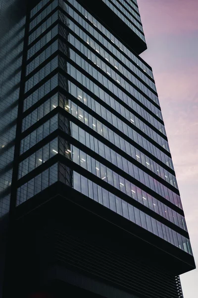 Une Vue Angle Bas Des Fenêtres Des Murs Des Gratte — Photo