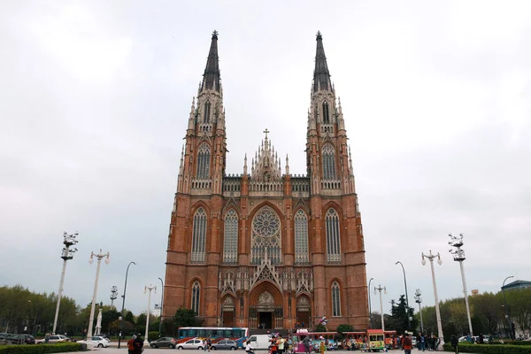 Plat Argentina Novembro 2017 Histórica Catedral Plata Contra Céu Nublado — Fotografia de Stock