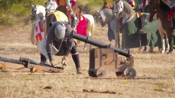 Reconstruction Jousting Lifestyle Middle Ages — Stock Video