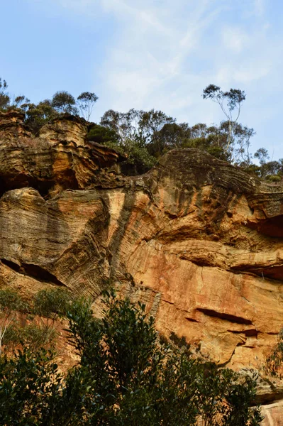 Een Uitzicht Een Klif Gezicht Megalong Valley Gezien Vanaf Centennial — Stockfoto