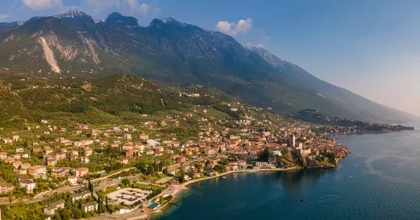 Panorama Vista Superior Para Costa Leste Lago Garda — Fotografia de Stock