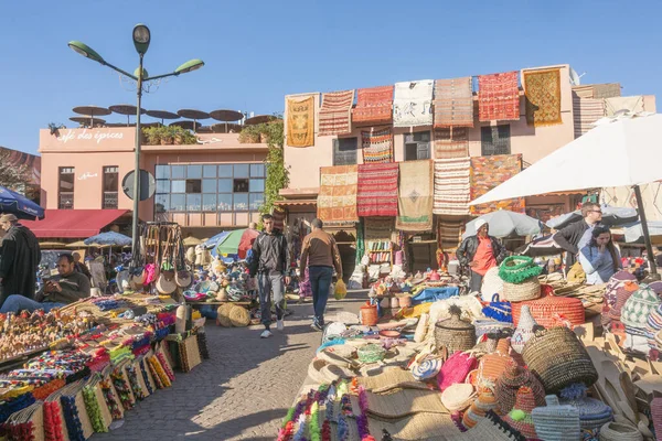 Marrakech Morocco Dezembro 2019 Cafe Des Epices Carpet Shops Rahba — Fotografia de Stock