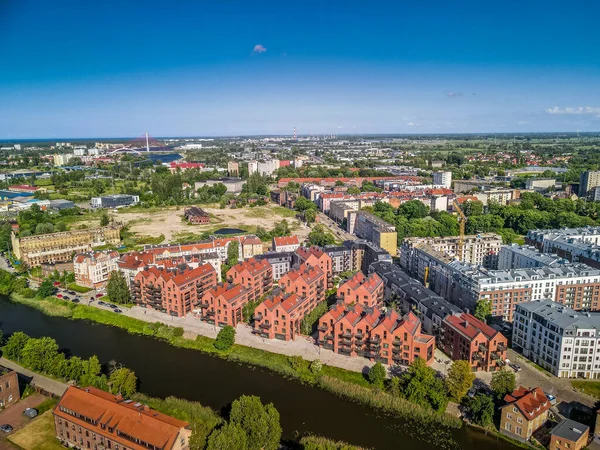Gdansk Poland Jun 2021 Flygbild Den Gamla Staden Gdansk Med — Stockfoto