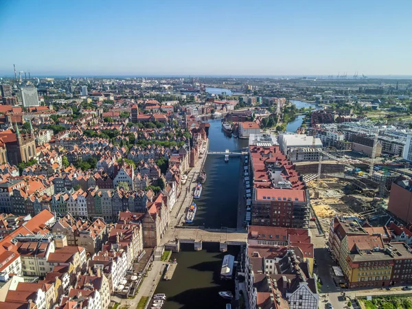 Gdansk Polónia Jun 2021 Uma Tomada Aérea Cidade Velha Gdansk — Fotografia de Stock