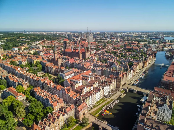 Gdansk Polónia Jun 2021 Uma Tomada Aérea Cidade Velha Gdansk — Fotografia de Stock