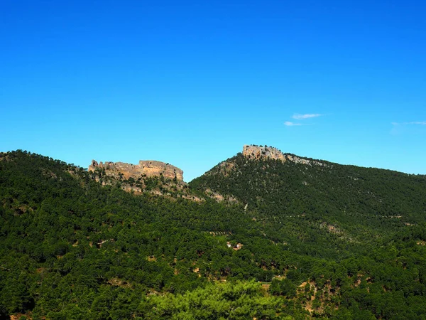 Ein Grüner Berg Unter Dem Himmel Einem Sonnigen Tag — Stockfoto