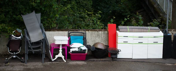 Bulky waste on the street in Germany, household waste, furnitures