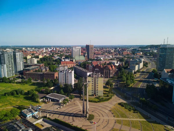 Gdansk Polen Juni 2021 Luftaufnahme Der Danziger Altstadt Mit Der — Stockfoto