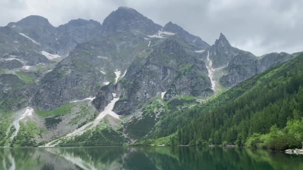 Krásné Záběry Krajiny Jezera Morskie Oko — Stock video