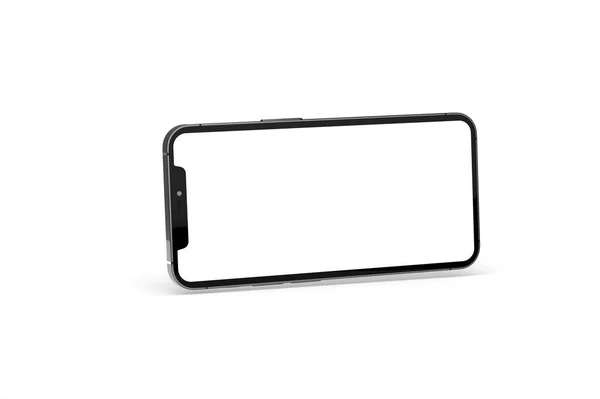 Uno Smartphone Con Uno Schermo Bianco Vuoto Isolato Uno Sfondo — Foto Stock