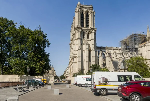 Paris França Julho 2019 Catedral Notre Dame Após Incêndio Devastador — Fotografia de Stock