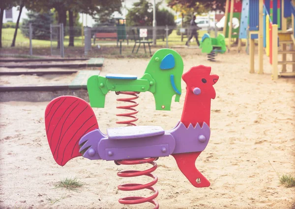 Roaster Shaped Attraction Children Playground — Stock Photo, Image