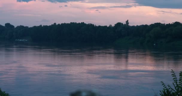 Belo Pôr Sol Sobre Lago — Vídeo de Stock