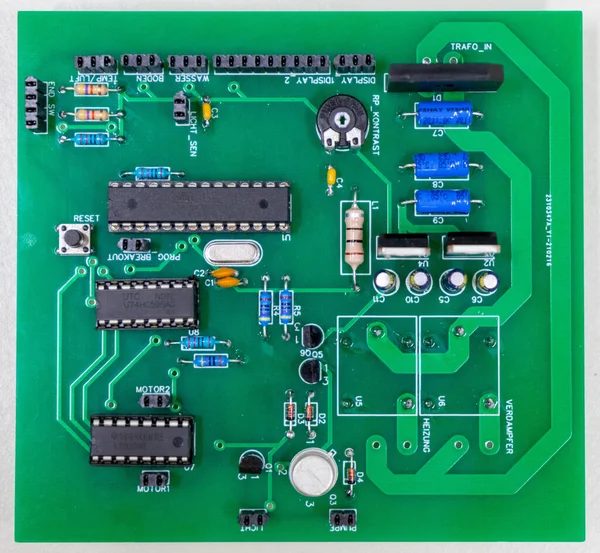 Primer Plano Una Placa Madre Verde —  Fotos de Stock