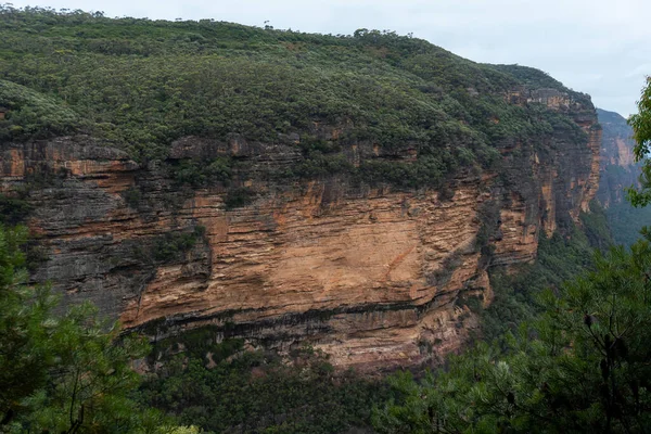 Uma Vista Panorâmica Das Majestosas Falésias Área Wentworth Falls Austrália — Fotografia de Stock