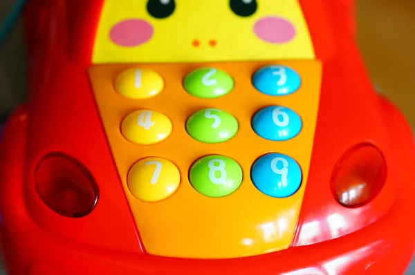 Close Shot Toy Telephone Colorful Numbers — Stock Photo, Image
