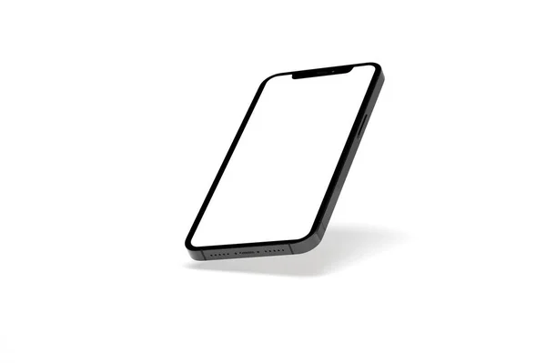 Een Realistische Isometrische Zwarte Frame Loze Smartphone Mockup Perspectief — Stockfoto