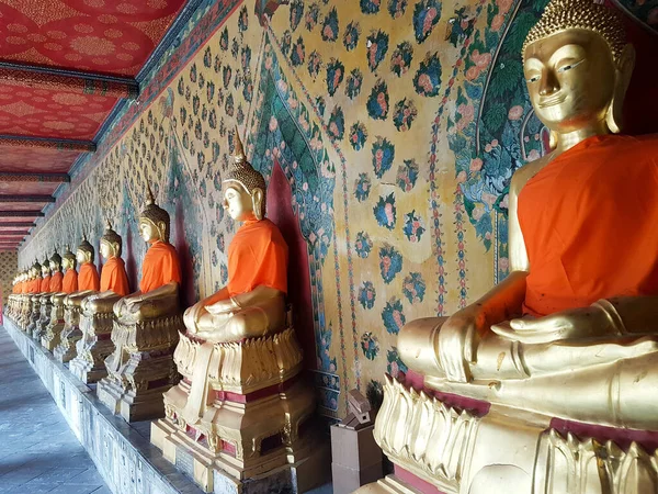 Bangkok Thailand Dez 2018 Eine Nahaufnahme Von Buddha Statuen Wat — Stockfoto