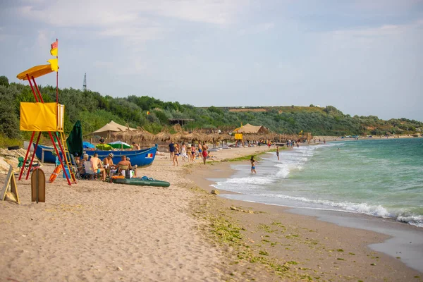 Tuzla Rumänien August 2021 Die Touristen Genießen Den Sonnigen Tag — Stockfoto