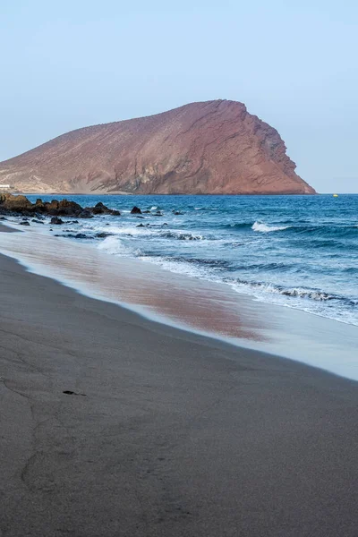 Vertical Shot Blue Seascape Mountain Clear Sky Granadilla Abona — Stock Photo, Image