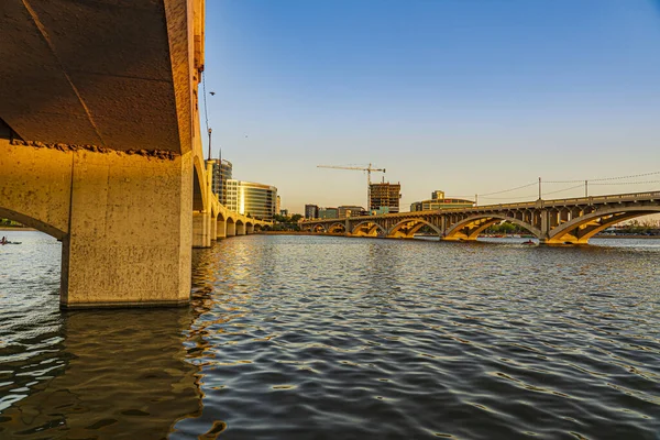 Image Shows View Tempe Town Lake Lake Salt River Bridges — Stock Photo, Image