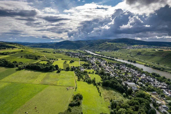 Aerial View Landscape Rhineland Palatinate Germany River Glan Village Rehborn — Stock Photo, Image