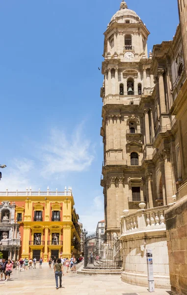 Malaga Spain Jun 2019 Belltower Malaga Cathedral Catedral Encarnacion Malaga — стокове фото