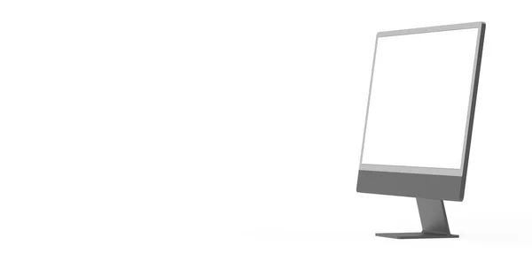 Een Weergave Van Een Computer Monitor Geïsoleerd Een Witte Achtergrond — Stockfoto