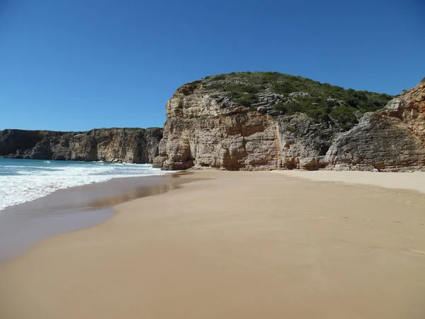 葡萄牙阿尔加维Sagres的一个旅游胜地Praia Beliche的美丽景色 — 图库照片