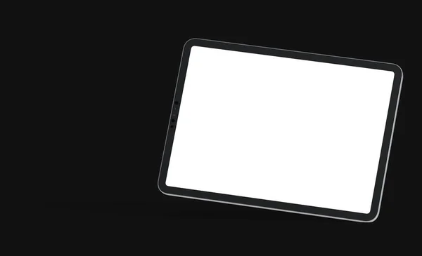 Rendering Tablet Empty Screen Isolated Black Background — Stock Photo, Image