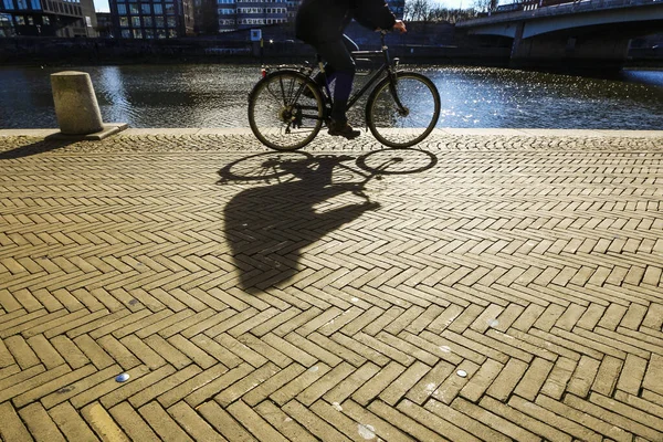 Veduta Ciclista Bicicletta Strada — Foto Stock