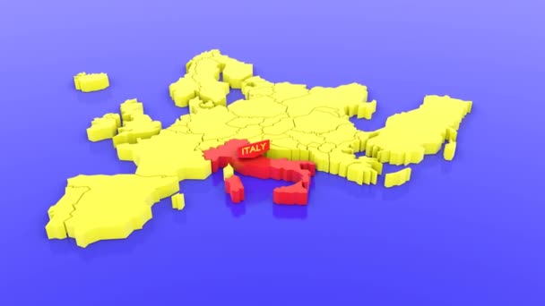 Mapa Del Mundo Cartografía Italia — Vídeo de stock