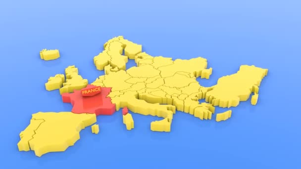 Mapa Mundo Cartografia França — Vídeo de Stock