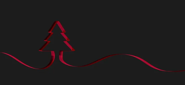 灰色の背景にクリスマスツリーのイラスト — ストック写真