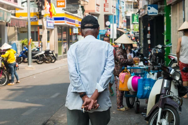 Chi Minh Vietnam Mayo 2018 Primer Plano Abuelo Centro Ciudad — Foto de Stock