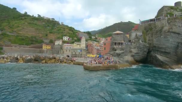 Красивые Кадры Прибрежного Итальянского Города — стоковое видео
