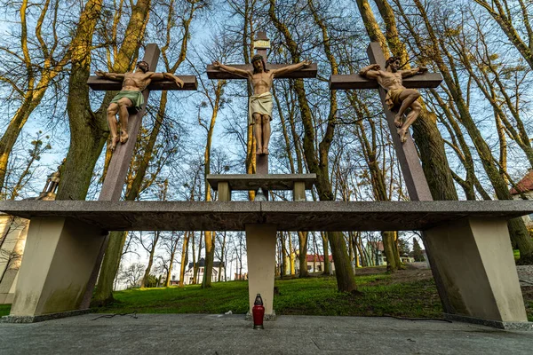 Colpo Delle Croci Del Golgota Calvario Sul Monte Sant Anna — Foto Stock