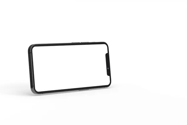 Uma Renderização Smartphone Com Uma Tela Branco Isolada Fundo Branco — Fotografia de Stock