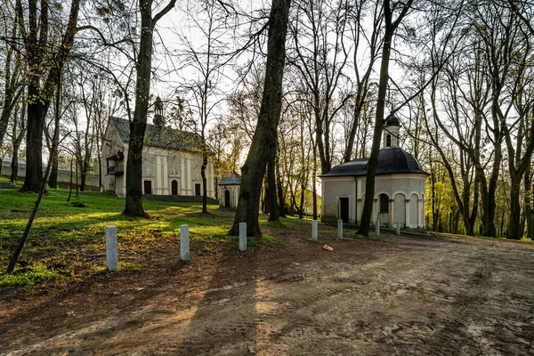 Plan Chapelles Brique Calvaire Sur Mont Sainte Anna Voïvodie Opole — Photo