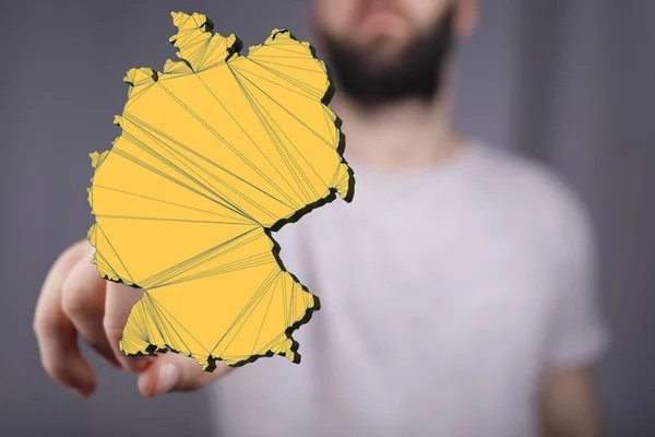 実際の人物に対するドイツの3Dレンダリングマップ — ストック写真