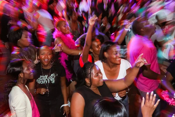 Johannesburg Sudáfrica Abr 2019 Personas Bailando Club Nocturno Con Luces — Foto de Stock