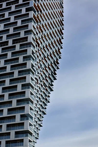 Plano Vertical Ángulos Bajos Edificio Gran Altura Vancouver — Foto de Stock