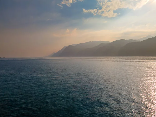 Lago Garda Sunset Φάση Φόντο Βουνό — Φωτογραφία Αρχείου