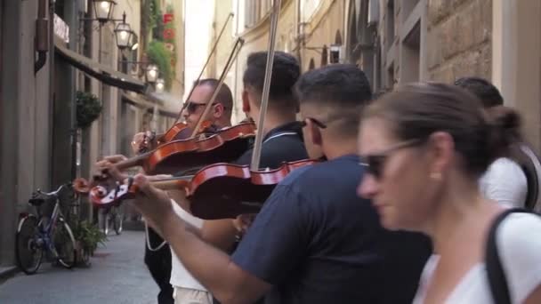 Straatmuzikanten Met Een Gitaar — Stockvideo