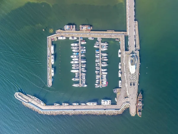 Sopot Polonia Junio 2021 Una Vista Aérea Barcos Barcos Atracados —  Fotos de Stock