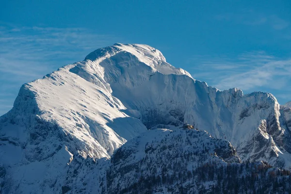 Góra Hoher Goell Kehlsteinhaus Zimą Dużą Ilością Śniegu Bawaria Niemcy — Zdjęcie stockowe